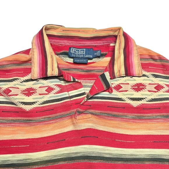 Polo by Ralph Lauren | Men | Vintage Southwest Aztec Print SS Polo Shirt | Small - Picture 8 of 9